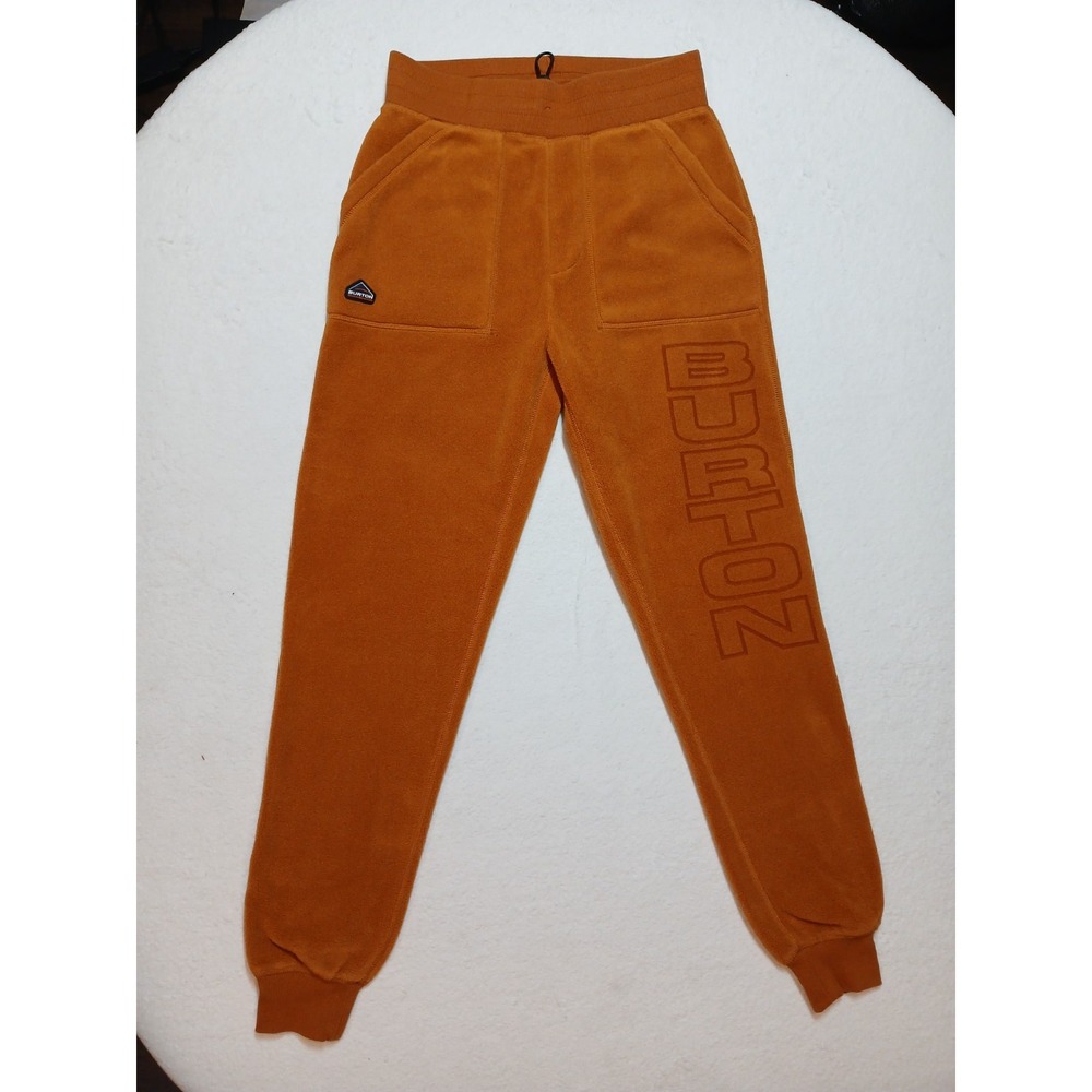 Burton Westmate Polartec Fleece Joggers Pants Mens Small True Penny Orange Logo